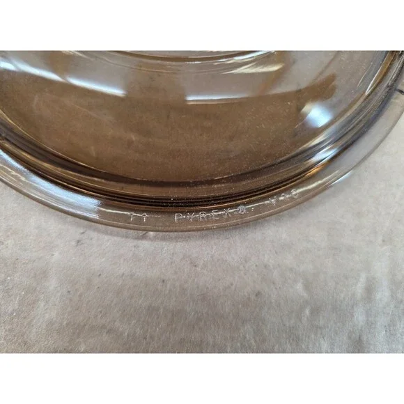 Vintage Vision Corning Sauce Pan Pot w/Pyrex Lid Amber Glass Cookware 2 of